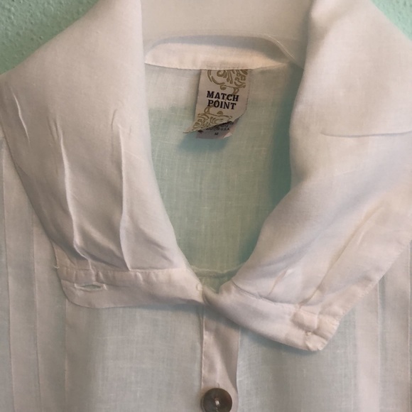 MATCH POINT - Pretty white button front tunic - Picture 2 of 8